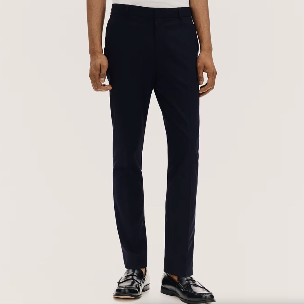 H&M Men's Navy Blue Skinny Fit Suit Pants - Size 32R